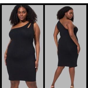 Torrid Black One-Shoulder Bodycon Dress NWT